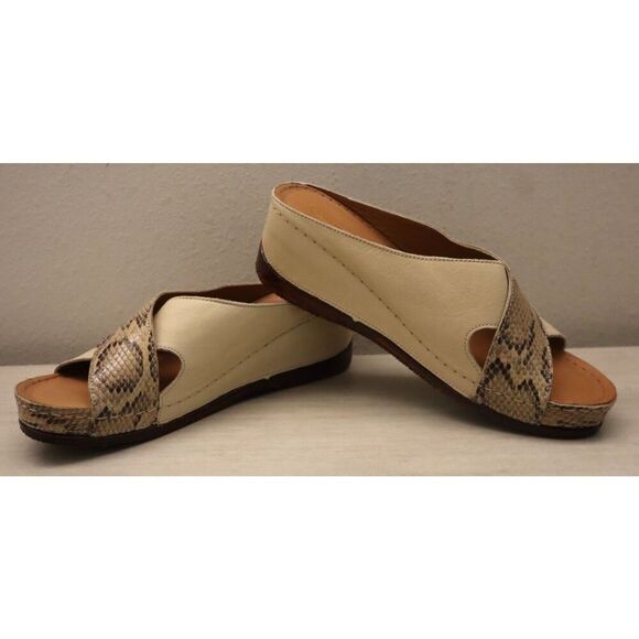 Sheridan Mia WMN Sz 41M US 10M Beige Combo Snake Print Kokos Leather Sandals - Picture 13 of 14